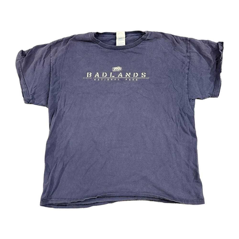 Delta Pro Weight Badlands National Park T-Shirt Mens Large Navy Blue Buffalo USA